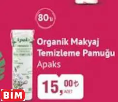 APAKS ORGANİK MAKYAJ TEMİZLEME PAMUĞU